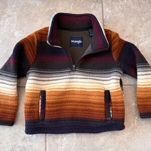 NWOT- Kids Wrangler 1/4 Zip Burgundy and Charcoal Size XS Sherpa Jacket